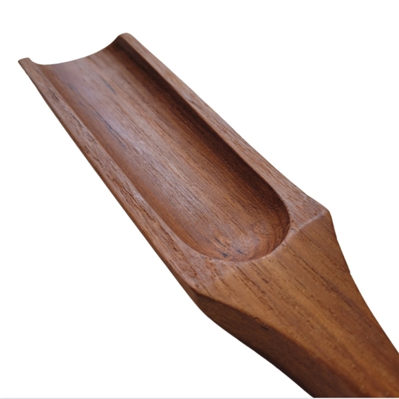 Vintage MCM Teak/Monkey Pod? Wood Oar Rectangle Salad Serving Spatula Spoon Fall - Picture 3 of 6